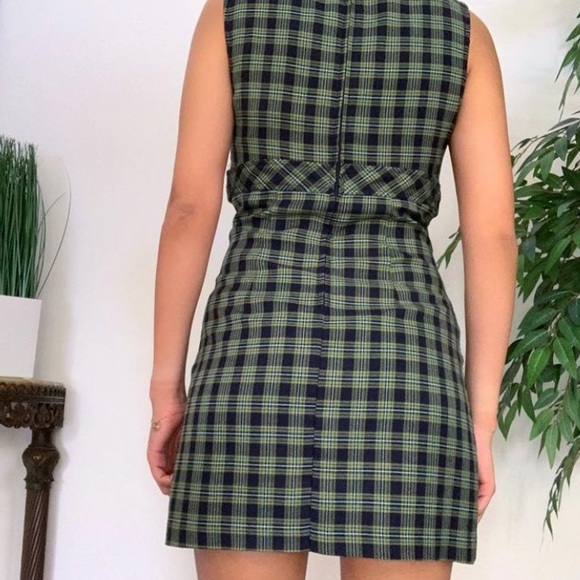 Green Plaid Above the Knee Dress - Picture 2 of 2
